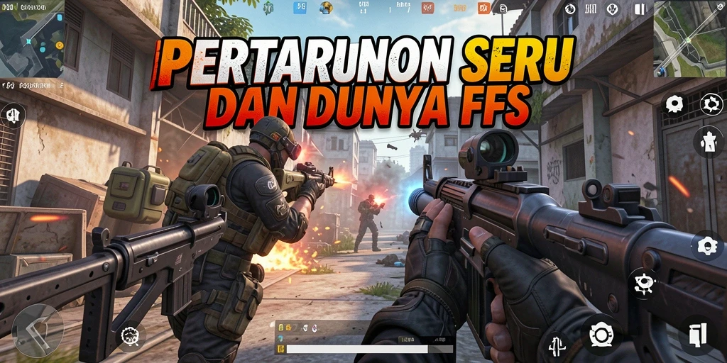Tangkapan layar dari gameplay 55RP menampilkan aksi tembak-menembak yang intens.