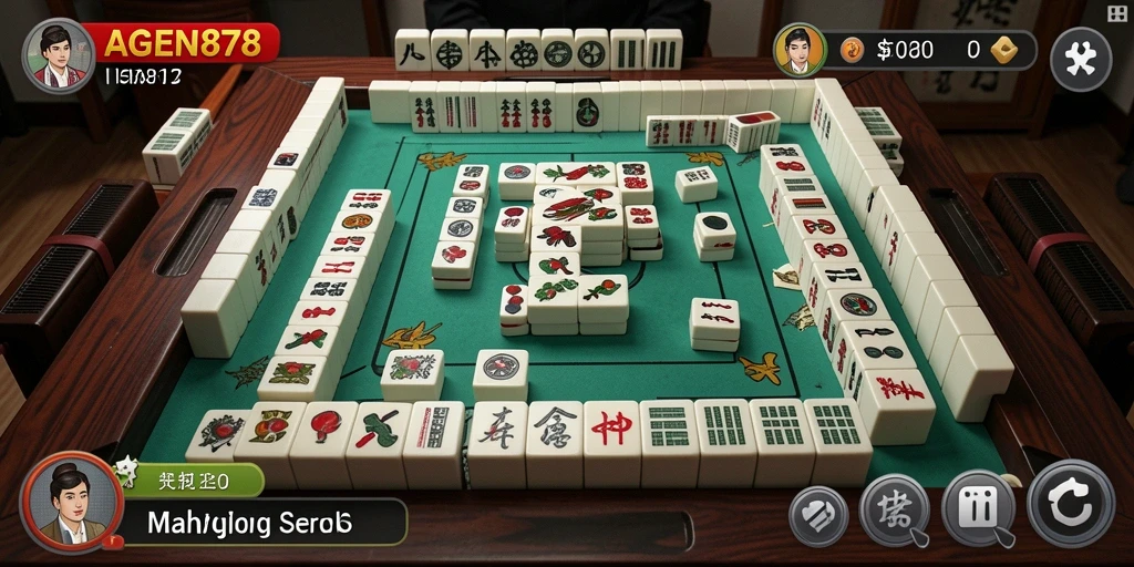 Screenshot AGEN878 menampilkan gameplay Mahjong yang menarik.