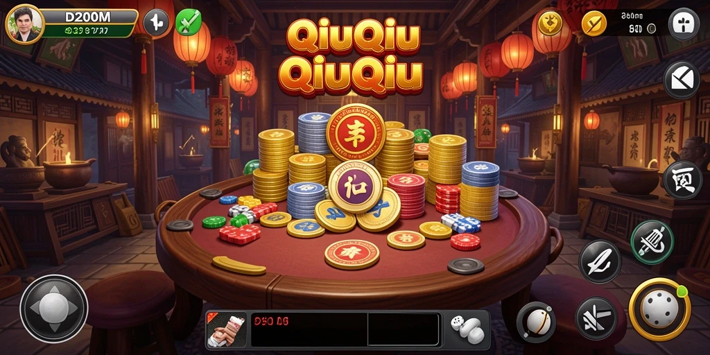 Tampilan gameplay D200M yang seru dalam permainan QiuQiu.