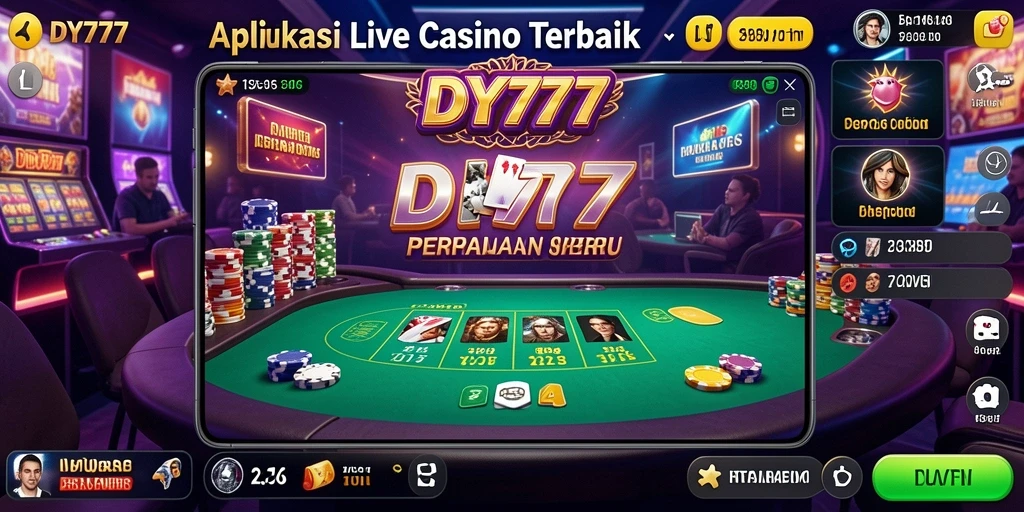 Tampilan menarik gameplay Live Casino di DY777 dengan dealer langsung.
