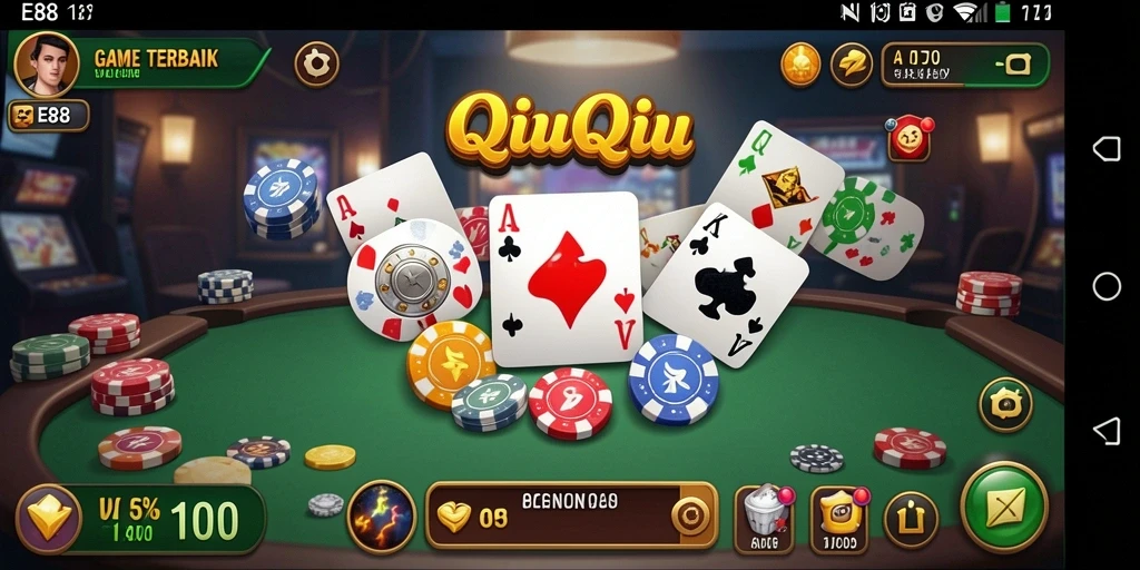 Tampilan gameplay QiuQiu yang mendebarkan dalam E88.