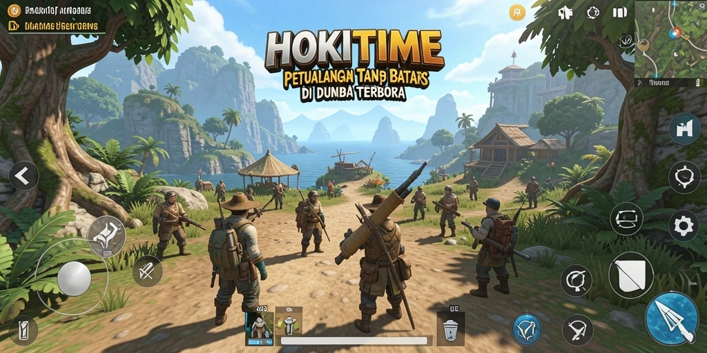 Tampilan gameplay HOKITIME yang memukau di dunia terbuka.