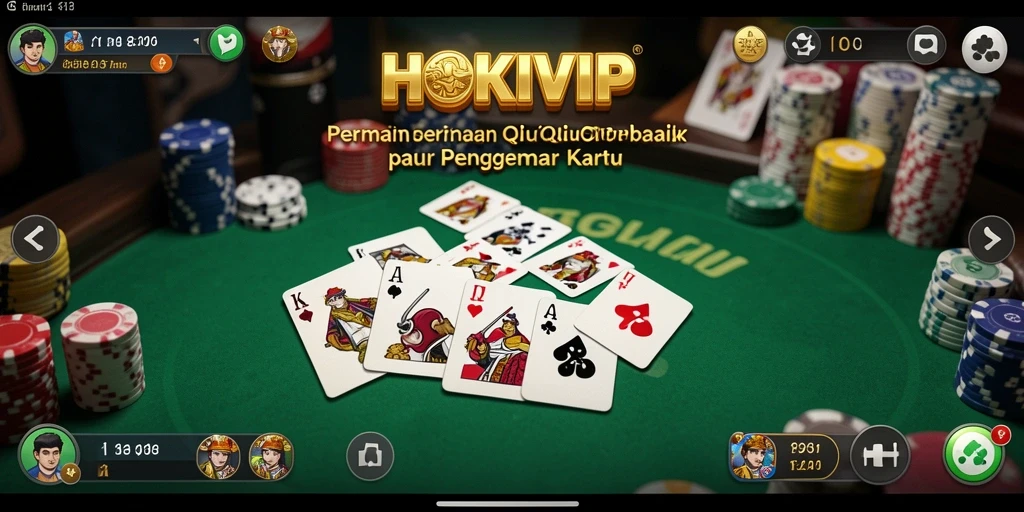 Tampilan gameplay seru dari HOKIVIP dengan kartu-kartu QiuQiu.