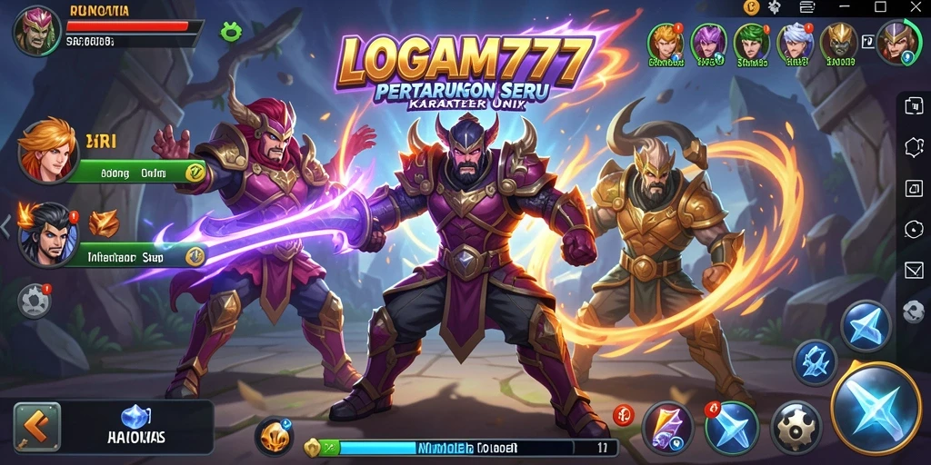 Tampilan pertarungan seru dalam LOGAM777 dengan karakter yang beragam.