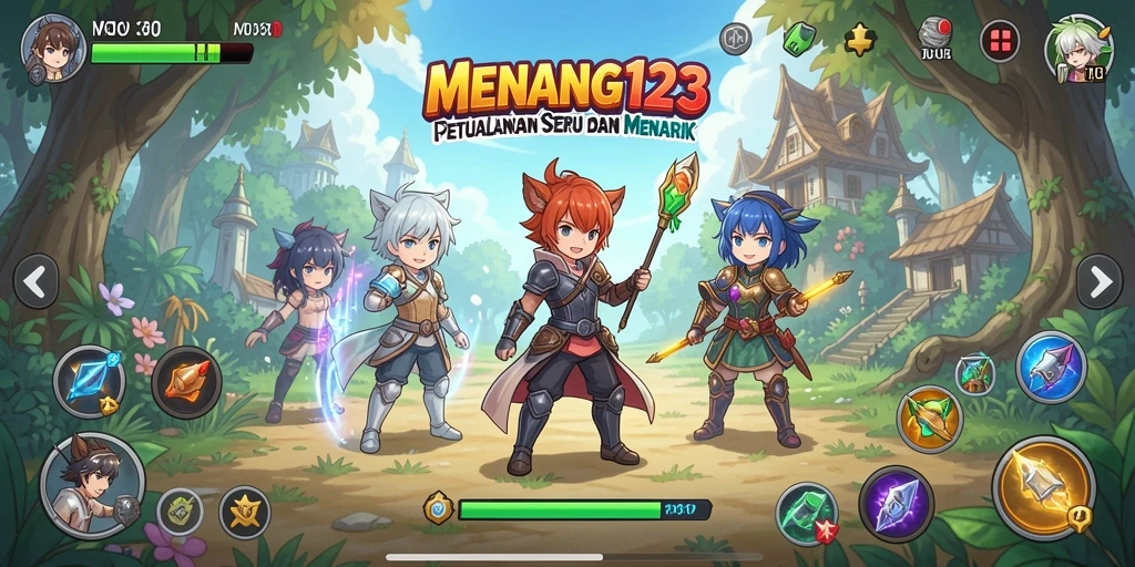 Tampilan menakjubkan dari gameplay Anime dalam MENANG123.