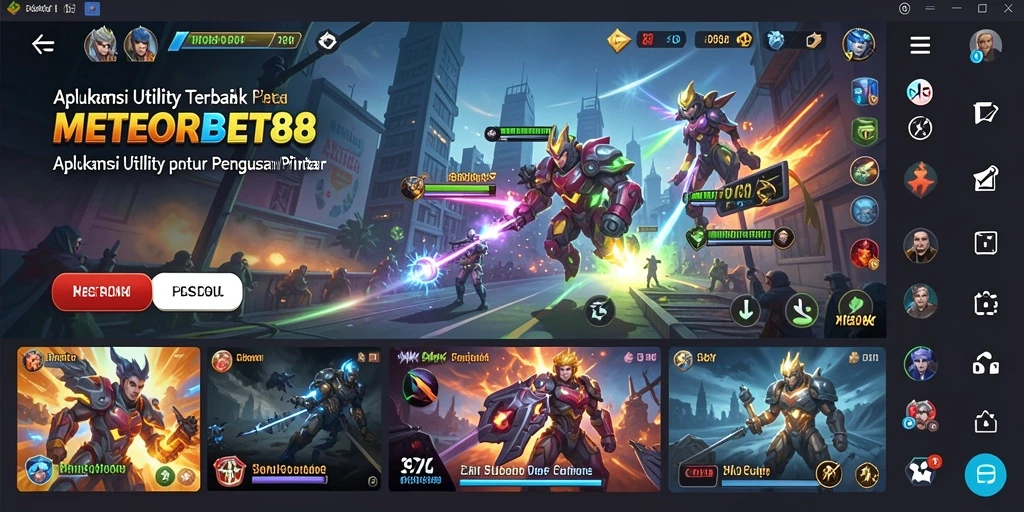 Tampilan antarmuka METEORBET88 yang modern dan user-friendly.