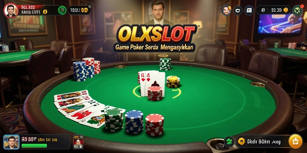 Screenshot menampilkan gameplay poker di OLXSLOT yang menegangkan.