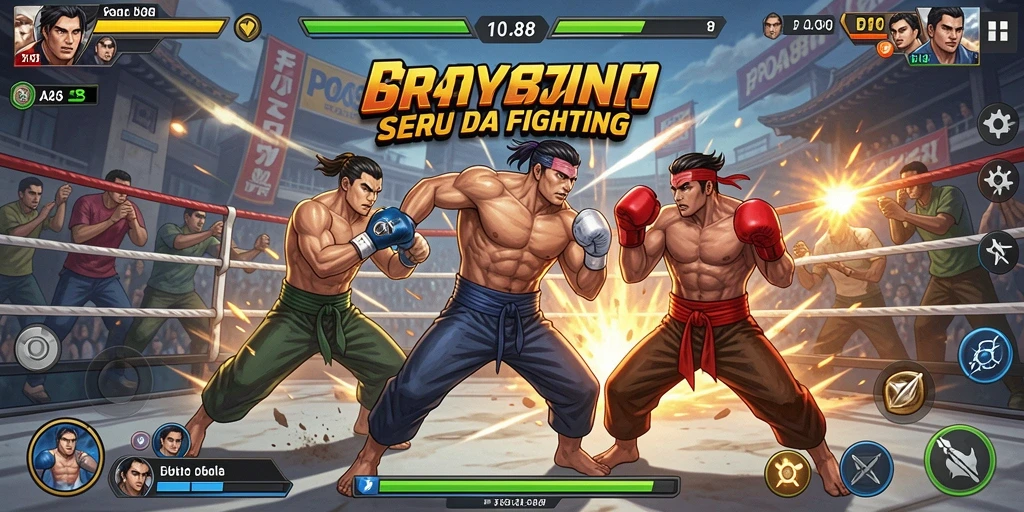 Screenshot gameplay POA88 dengan pertarungan seru dan karakter unik.