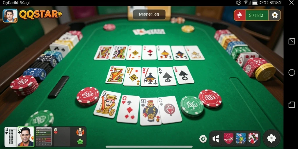 Tampilan gameplay Gaple yang seru dan menarik dalam QQSTAR.