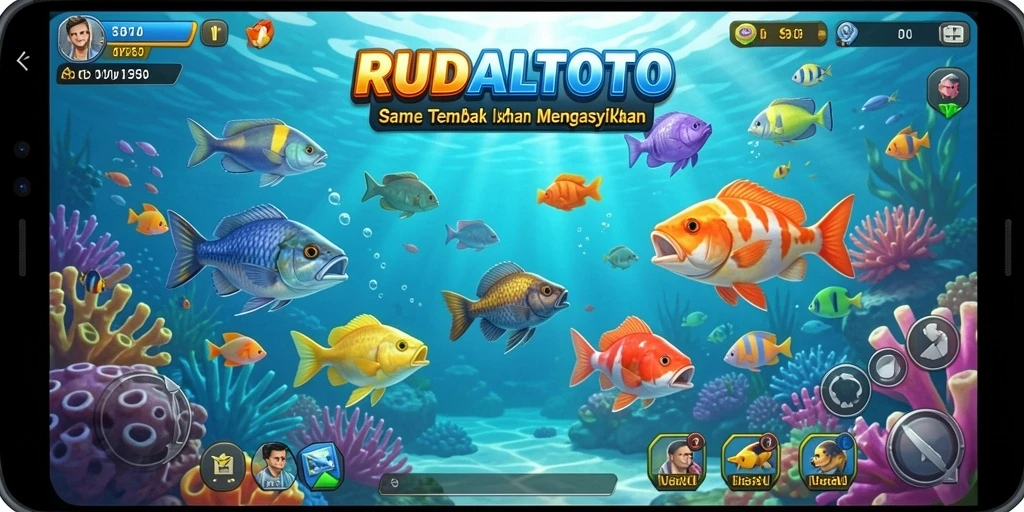 Tampilan gameplay RUDALTOTO yang penuh aksi Tembak Ikan.